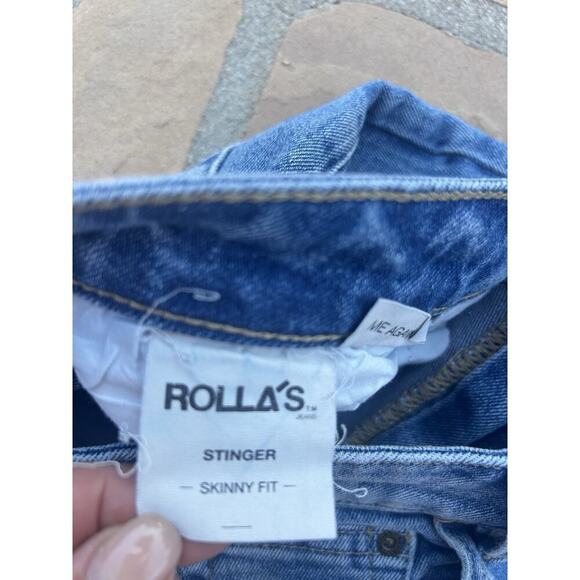 Rolla's Jeans Stinger Skinny Fit Size 29 x 32 Distressed Holes Read - Picture 3 of 6